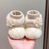 Winter Fleece-Lined Soft-Soled Baby Girl Shoes - Warm Cotton Flower Booties for Newborns (0-1 Year)