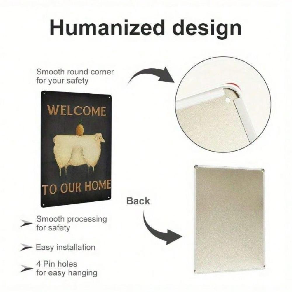 Metal Welcome Sign 12x8 Inch Wall Decor for Home Garden Outdoor Indoor