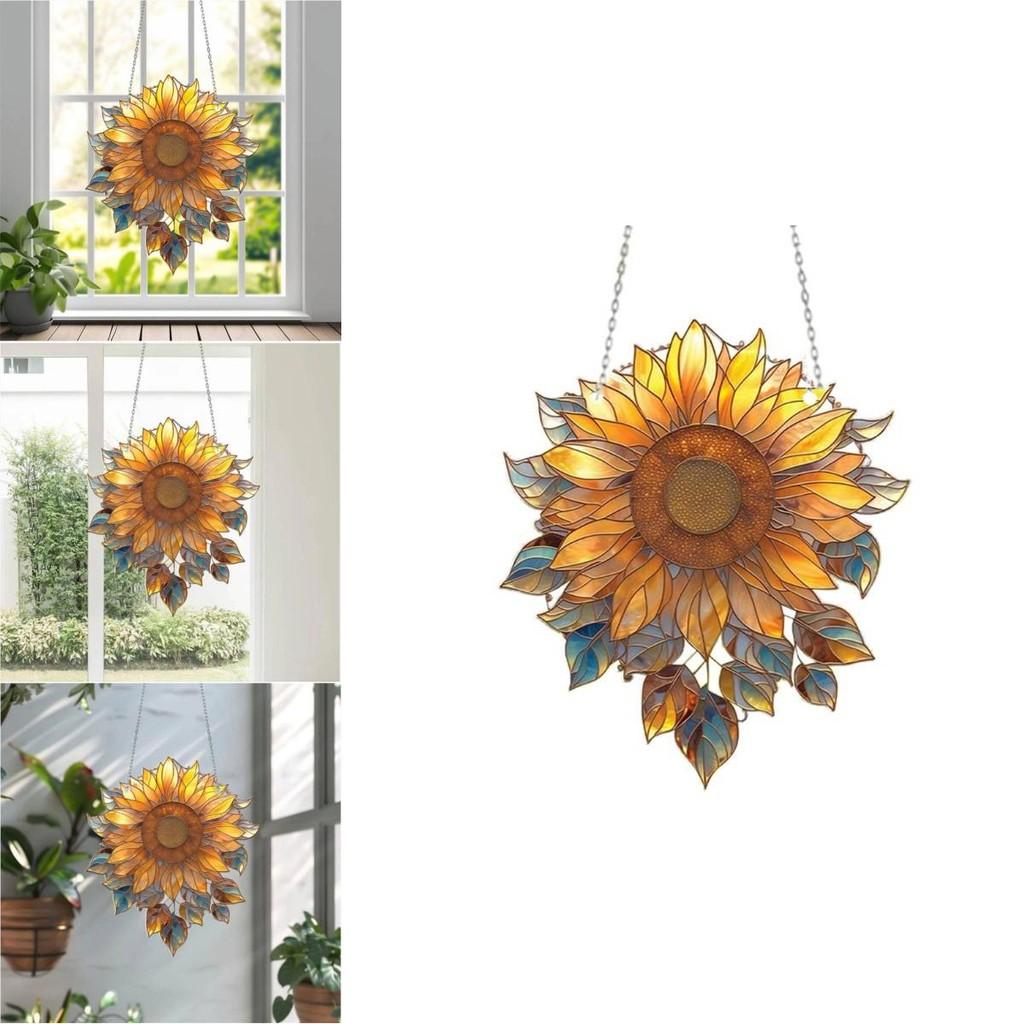 Sonnenblumen-Acryl-Fensterdeko mit buntem Glasdesign für die Hausinneneinrichtung