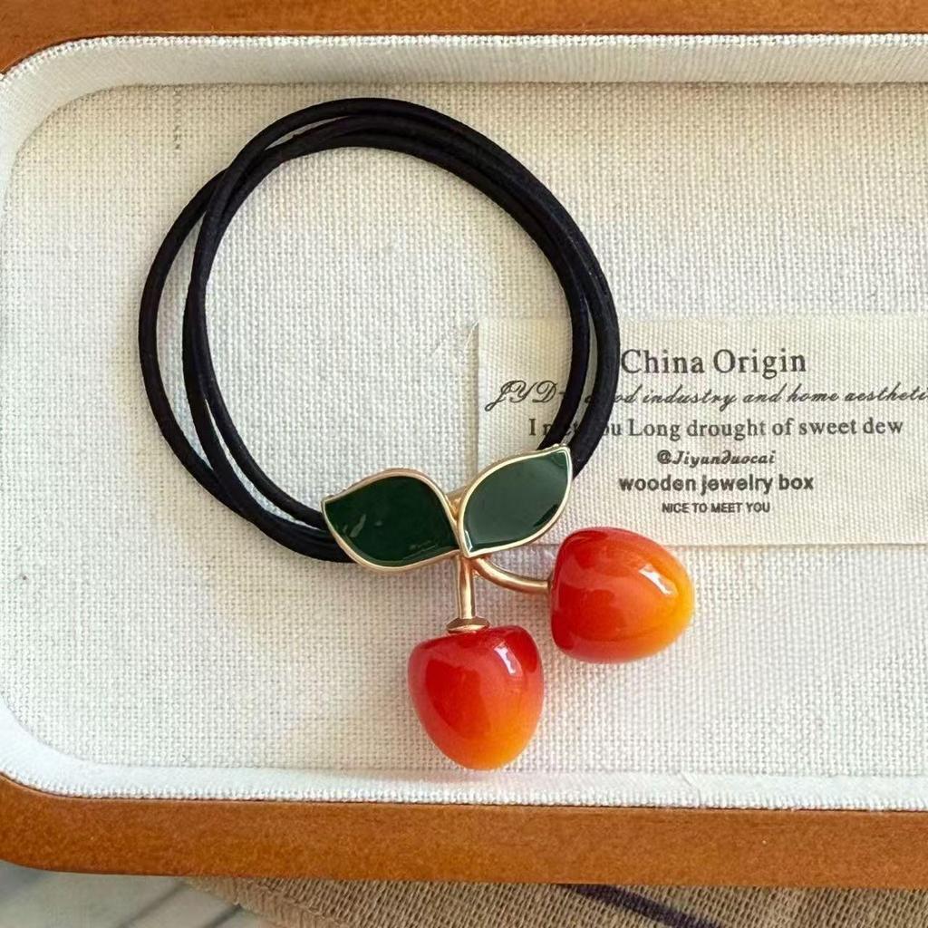 Elegantes Kirschdesign Haargummi: Süßer, vielseitiger und langlebiger Haargummi für Mädchen