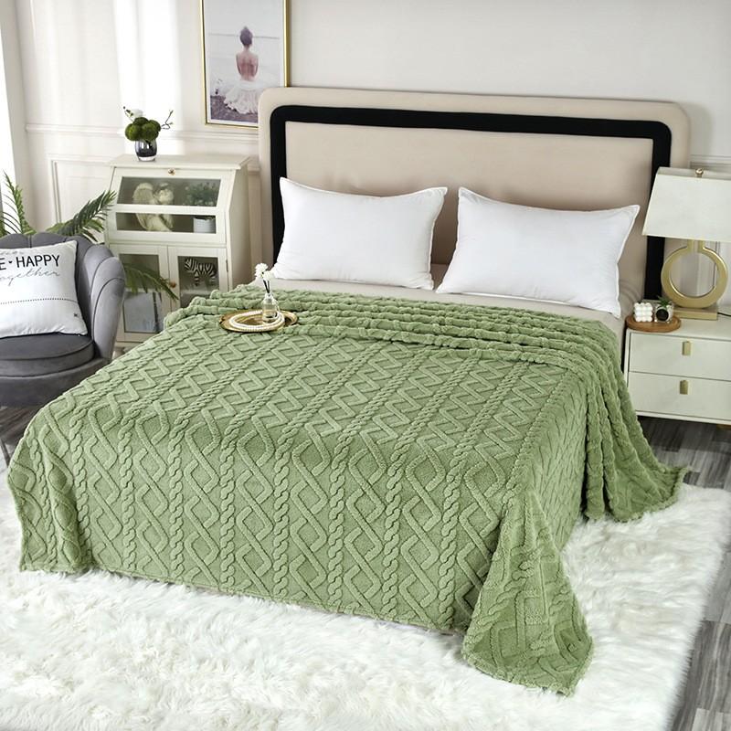 

Одеяло из тафты Двустороннее фланелевое одеяло Наволочка для кондиционирования Одеяло для дивана S зелёный