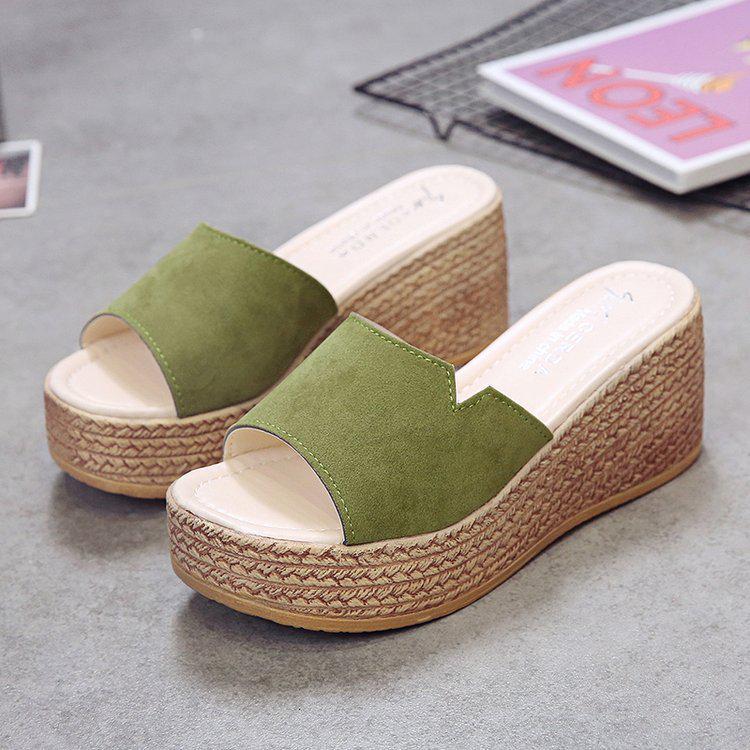 Women's 2019 Korean-Style Summer Platform Wedge Sandals - Thick Sole One-Strap Slippers