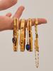 Modern Chinese Style Stone Pendant Gold-Plated Stainless Steel Geometric Bracelet