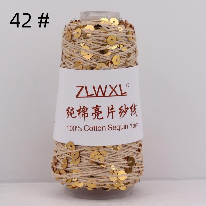 1000g /3200M 100% Cotton Yarn 6mm+3mm Special Sequin Yarn DIY Knitted Garment Accessories Rag Doll Knitting Yarn