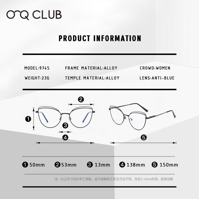 O-Q CLUB Lentes Graduadas para Ler Óculos Anti Luz Azul Armação de Óculos Olho de Gato Óculos de Sol Femininos para Homens Óculos de Leitura Luneta
