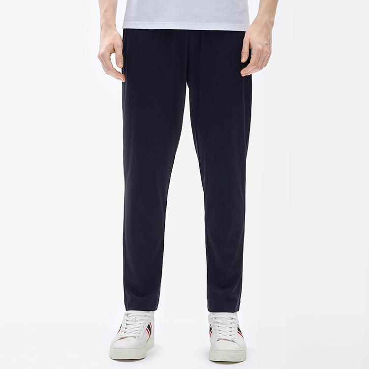 FILA Solid Color Sports Knit Straight Leg Casual Pants Men bottoms Legendary-Blue F11M221601FNV