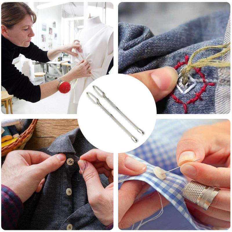 Threader Tool 2pcs Metal Hoodie String Puller Threading Tool Easy Drawstring Threader Replacement Set Sewing Accessories