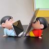 New Anime Crayon Shin-chan Boochan Q Version Kawaii Figure Model Toys Doll Mobile Phone Holder Collect Ornaments Gifts