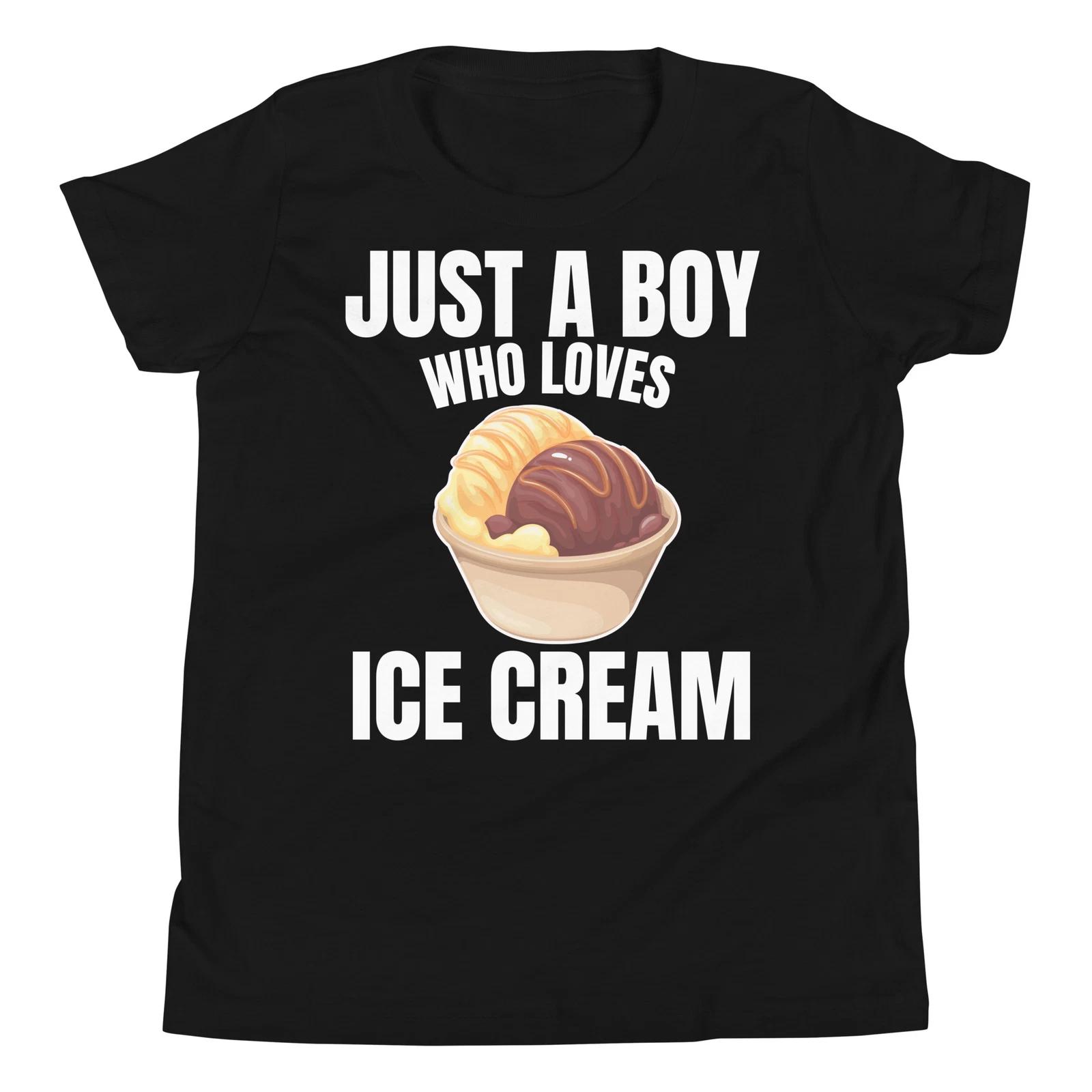 Just a Boy who Loves Ice Cream Lover for Summer Sweet Lover Youth T-Shirt 110
