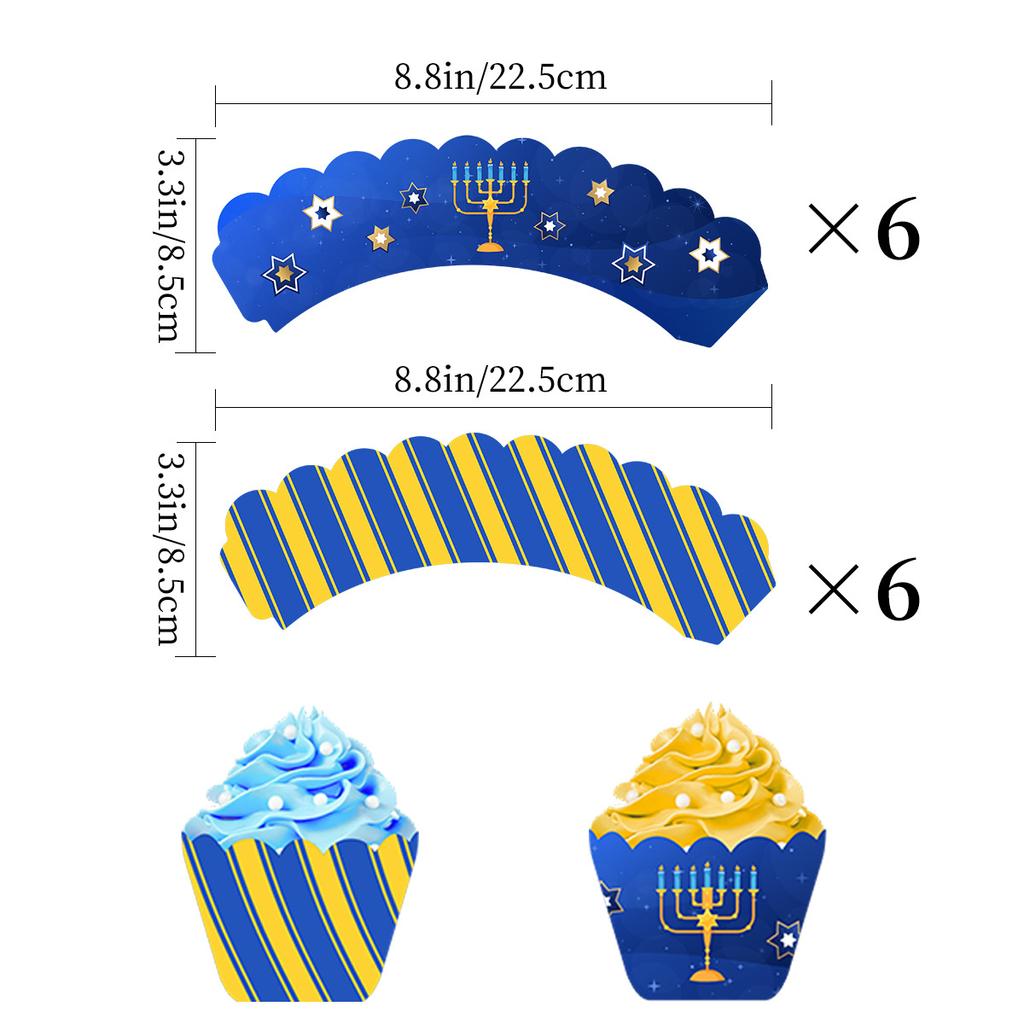 Chanukkafestdekoration Glad Chanukka Bokstav La Flagga Latte Blomma Tårta Plug-In Kantanpassning