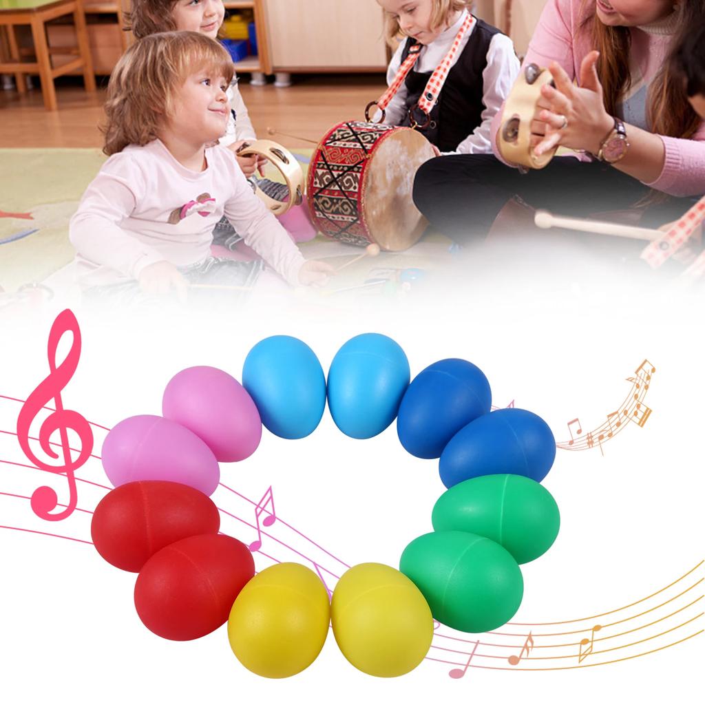 10Pcs Egg Shakers Musical Instruments Percussion Egg for Kids Puzzle Toys Easter Egg Shaker for Early Education Learning Gifts