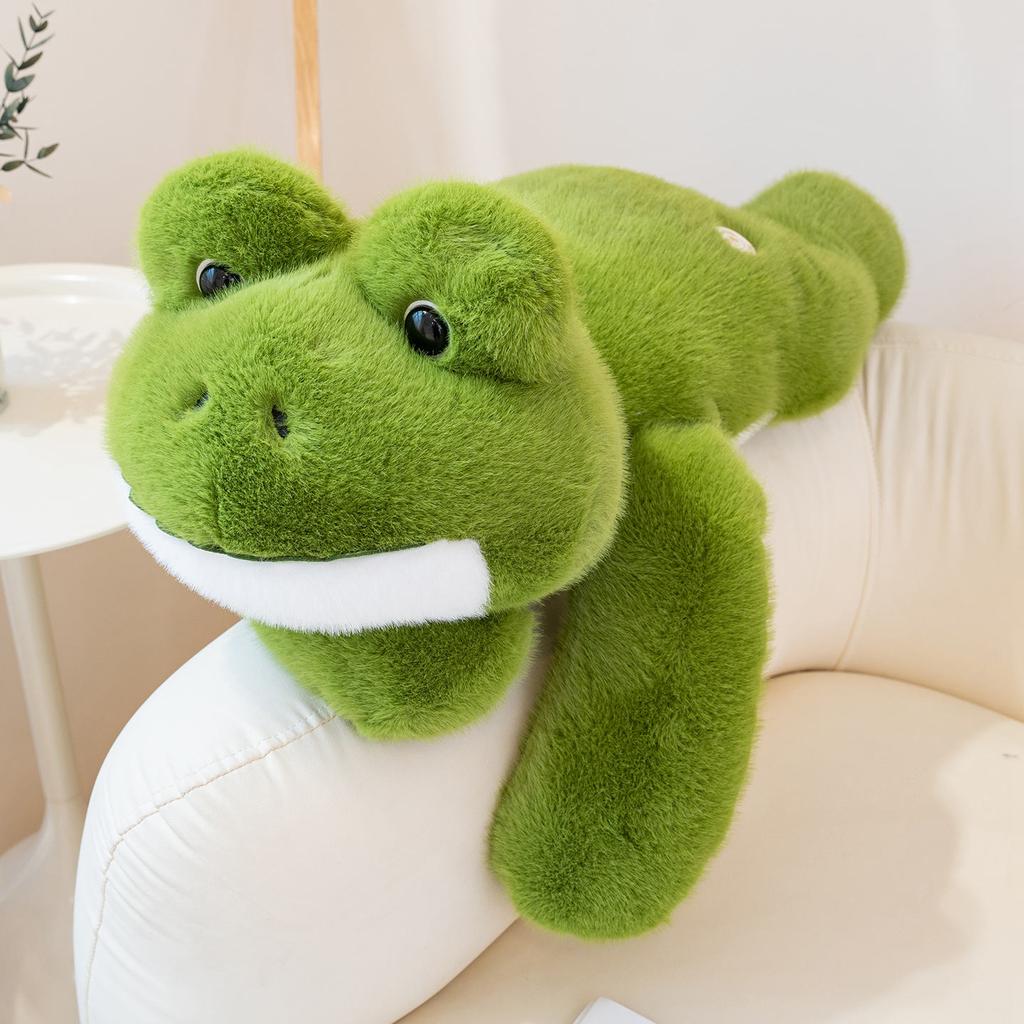 Hot Simulation Giant Frog Plush Toy Stuffed Animals Plushies Green Lying Frogs Throw Pillow Cushion Home Deco for Kids Gift
