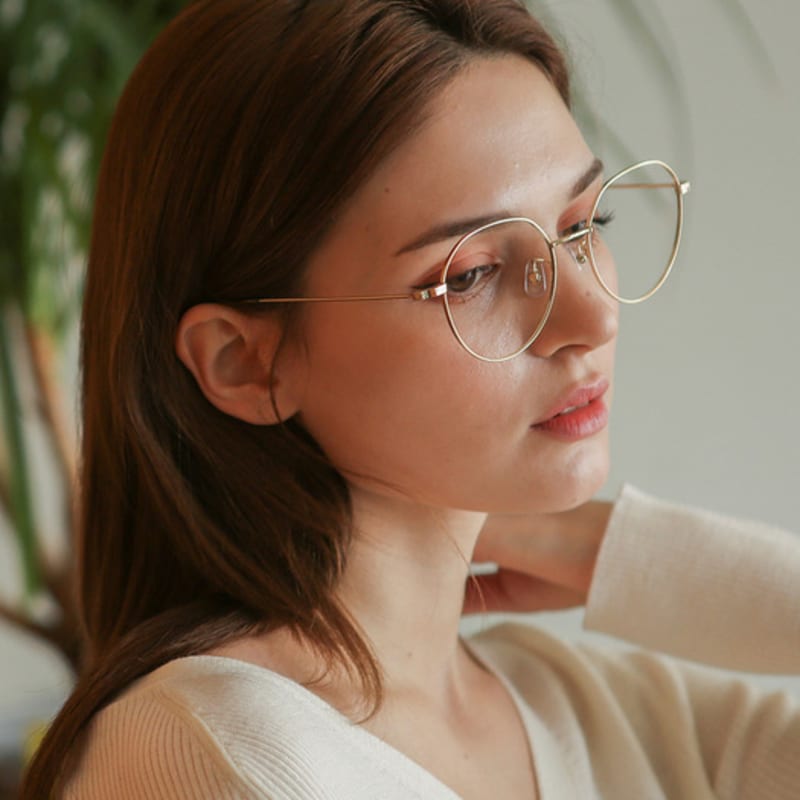 

shapeshape 020 half round beta titanium glasses gold Gold