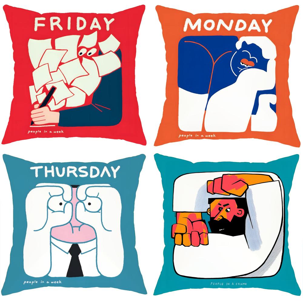People Living In a Frame Cushion Cover Comfortable Reversible Pillow Cover Ideal for Car Sofa Bedroom & Beyond