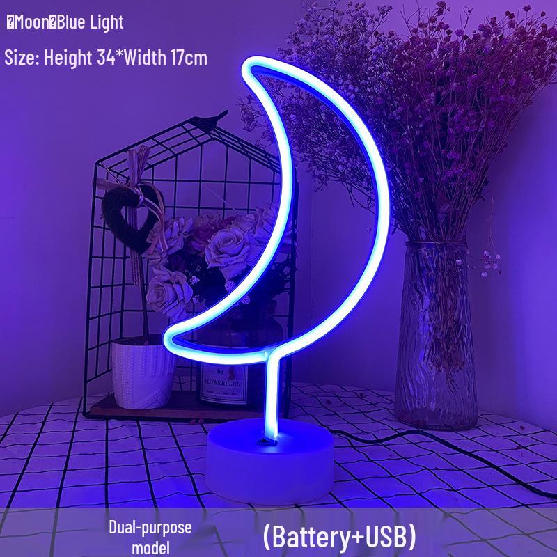 Korean Style Flamingo LED Neon Night Light - Decorative Christmas Fairy Accent with Round Base