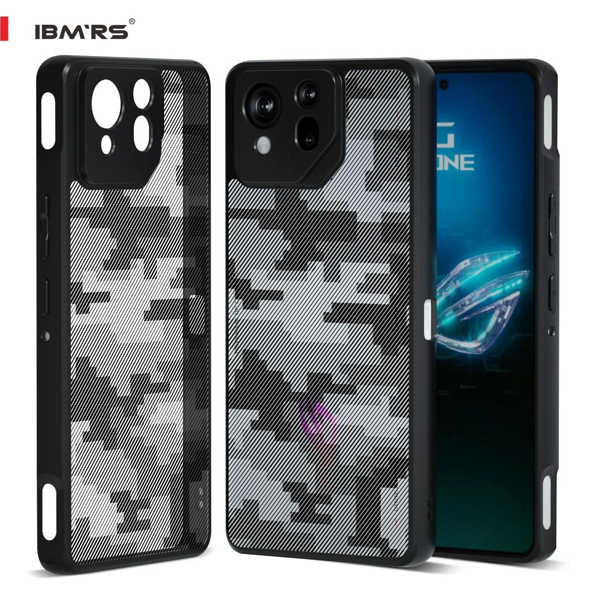

(В комплекте ремешок на запястье)Чехол IBMRS для Asus ROG Phone 8/8Pro, прозрачный защитный чехол с защитой от падения lattice camo