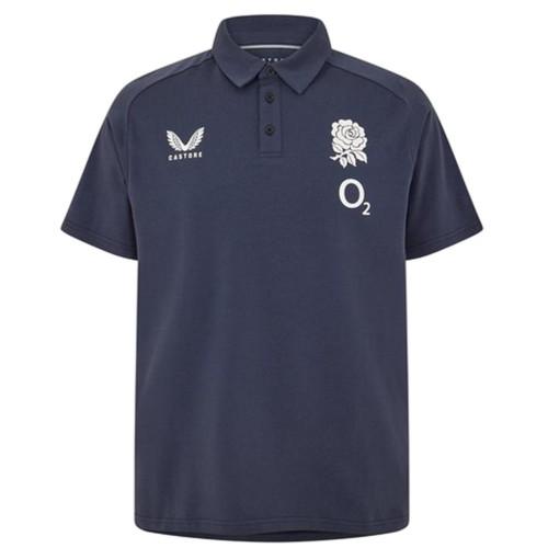 Castore Mens England Rugby Travel Polo Shirt