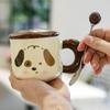 Cute Cartoon Puppy Mug with Lid Ceramic Cup To Give Girlfriend Birthday Gift High Appearance Meaningful Souvenir