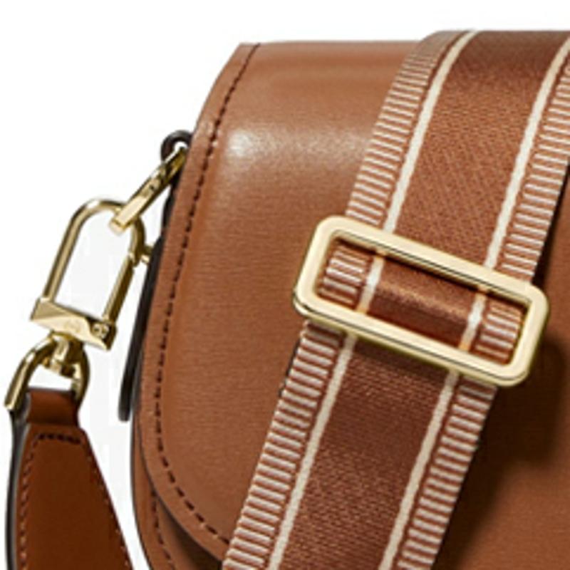 New MICHAEL KORS Mila Cow Leather Messenger Saddle Bag, Crossbody Bag, Shoulder Bag Medium Women's Brown 30S3GIMM8L-230