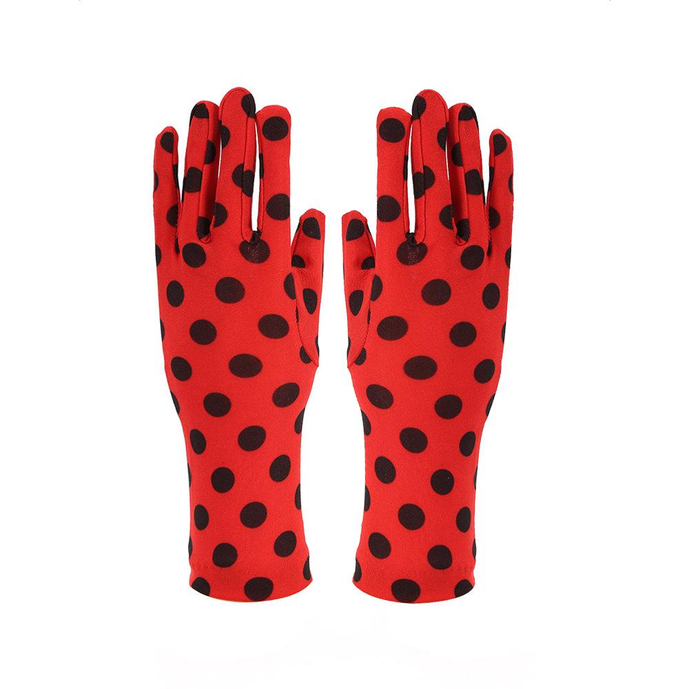 Kids Ladybug Red Polka Dot Tulle Dress, Girls Puffy Dress with Bag & Mask, Size 100-150