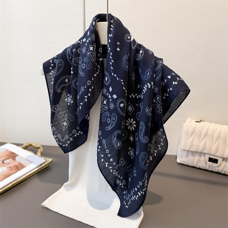68X68Cm Square Scarf Silk Women Neckerchief Head Shawl Fashion Wrap Luxury Hair Neck Scarves Hijab Bandana Pashmina Headband