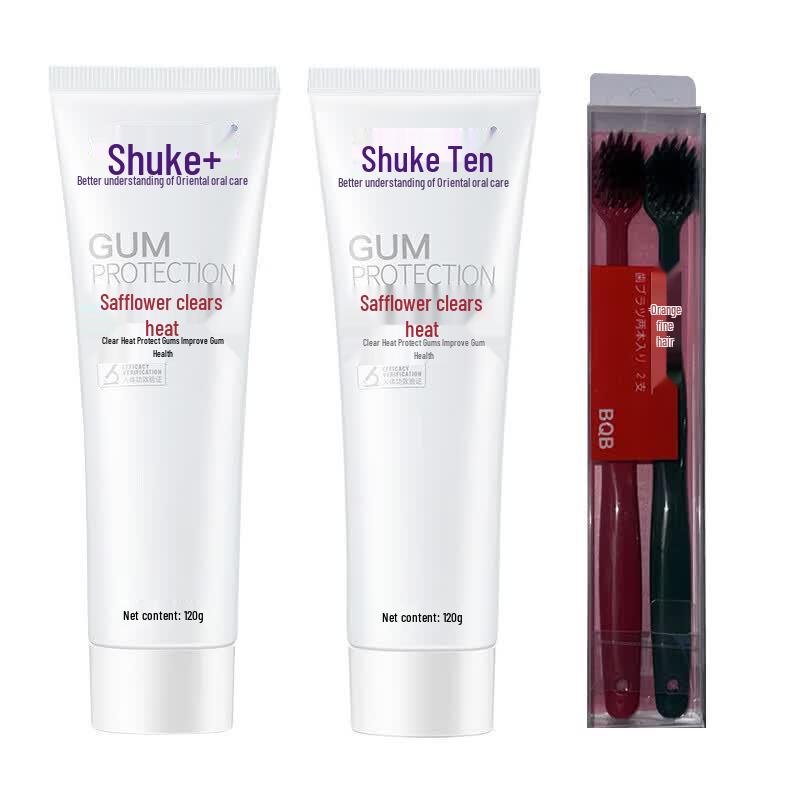 Saky Saffron Fire-Clearing Toothpaste Twin Pack with Toothbrushes