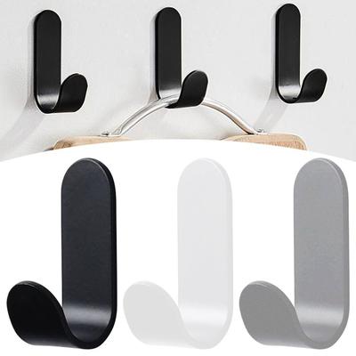 5 Pièces Crochets Autocollants Forts Adhésifs Sans Perforation Support Mural Porte Cintre Design en Forme de J Autocollant