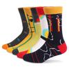 5Pairs Mens Fun Dress Socks Pattern Funny Socks Pack Colorful Striped Combed Cotton Novelty Socks Cool Breathable Casual Socks