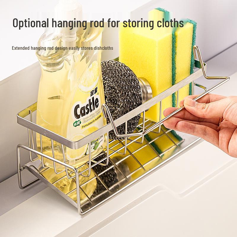 Faucet Sponge & Dishcloth Holder with Drainer