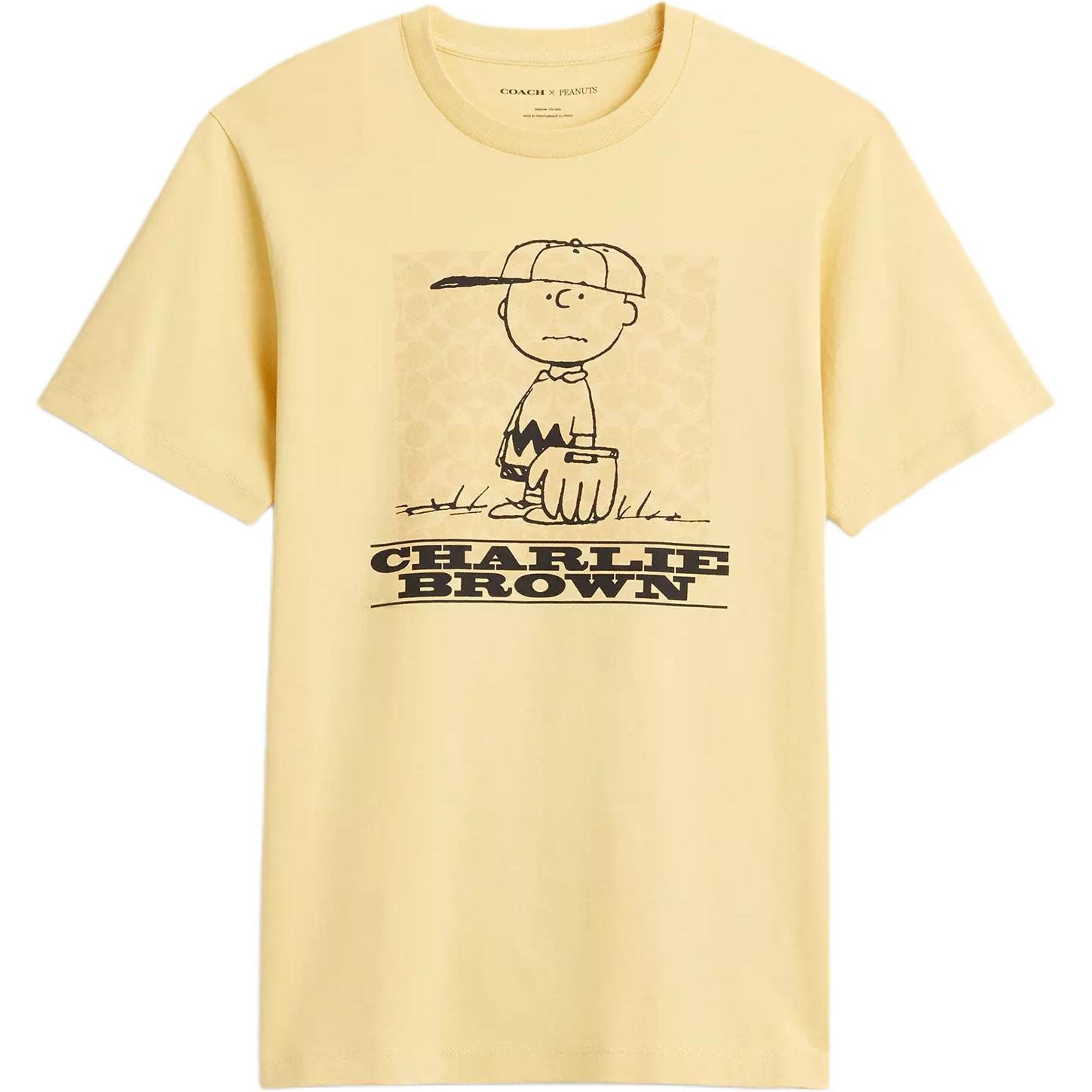 

Coach X Peanuts SS25 Charlie Brown Solid Signature Square T-Shirt Men Tops Yellow CAF63-YLW S