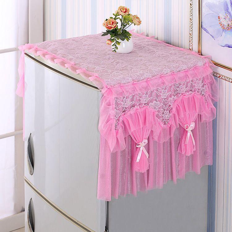 Purple Refrigerator Towel Dust Cover Lace Single Door Washing Machine Cover Towel