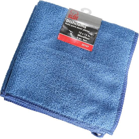 Chef Craft Microfiber Dishcloth, 2 pc. - Blue 12 x 12 inches