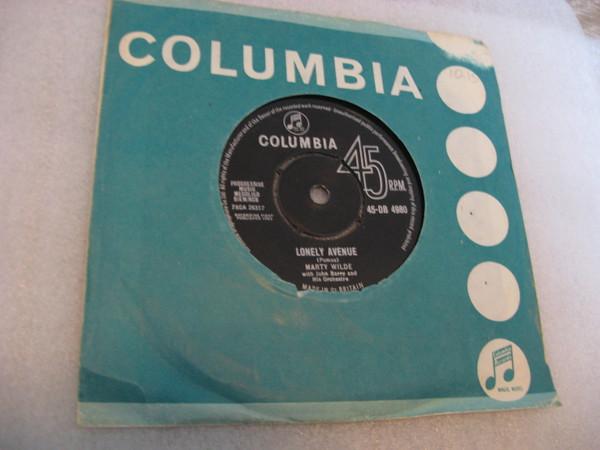 

7-дюймовая пластинка МАРТИ УАЙЛД - Lonely Avenue 45DB4980 Columbia 1963 Великобритания Поп Б/у