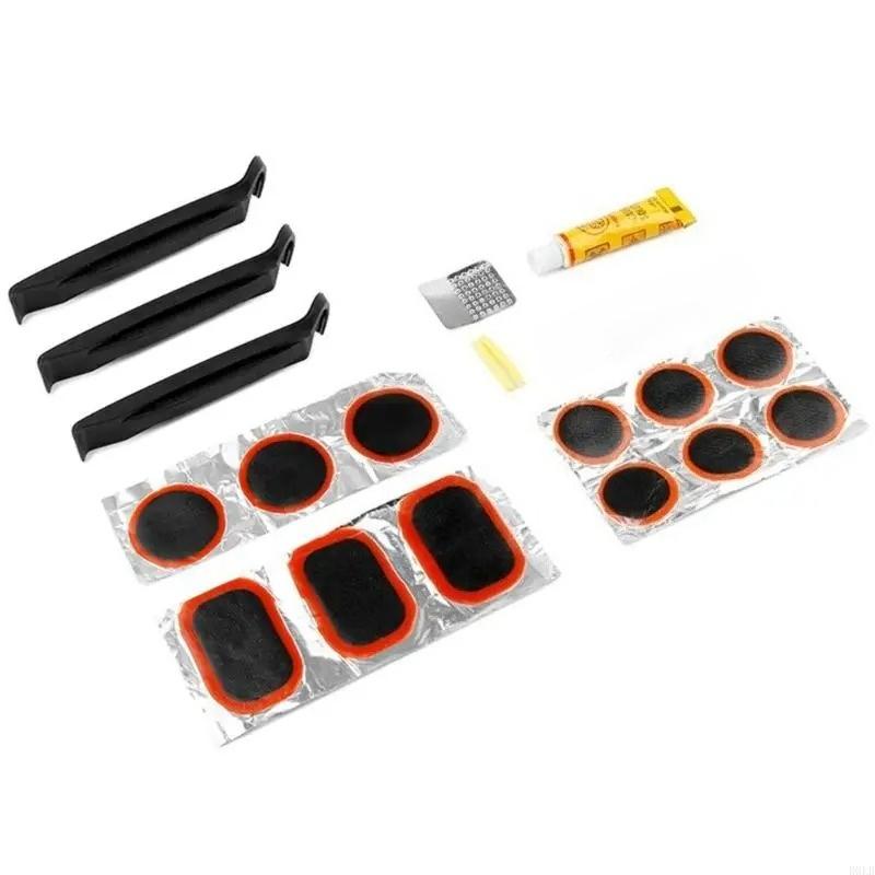 Portable Bike Tire Repair Kits with Bike Tire Levers, Rubber Patches Bicycles Inner Tube Puncture Patches Repair Tool