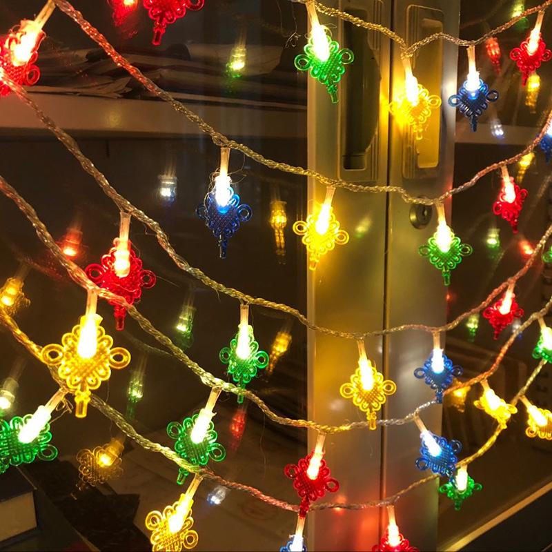 LED Red Lantern String Lights - Festive New Year and Spring Festival Decoration 3m 20 Lights Battery Always On