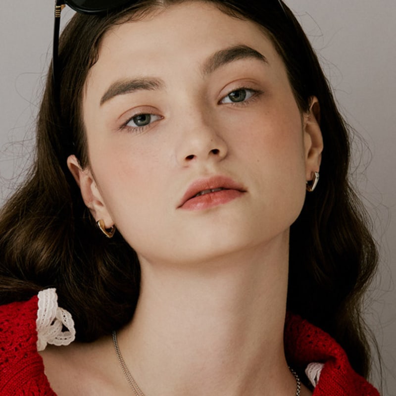 VINTAGE HOLLYWOOD Two-tone Heart Earrings_VH2479EA010M