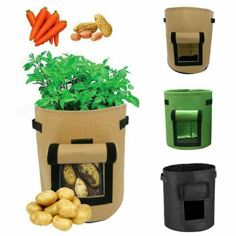 Durable And Reusable 5/7/10 Gallon Vegetable Grow Bags With Convenient Carry Handles