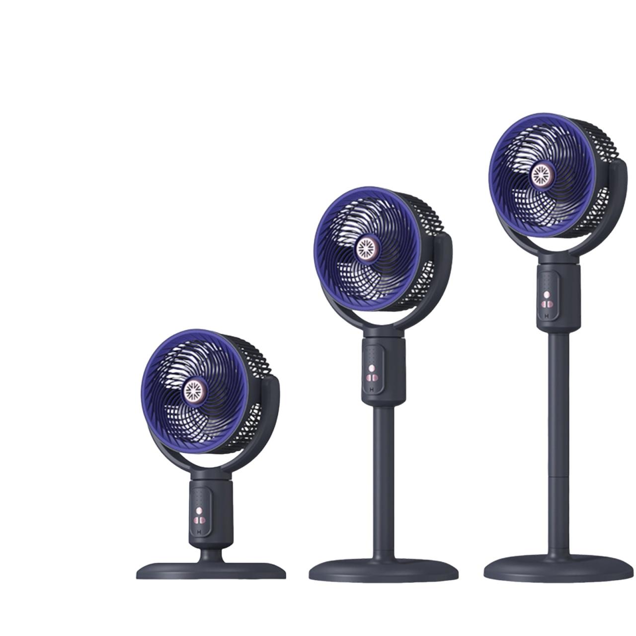 Wiederaufladbarer Turmventilator mit 5 Geschwindigkeiten, Timer, Oszillation, Höhenverstellbar und USB-Aufladung One Size violett