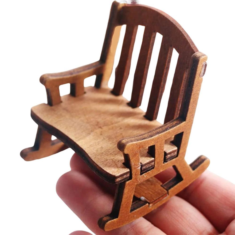 Christmas Doll House Chair Ornament Vintage Miniature Model Chairs for Xmas Living Room Partys Gifts Decor