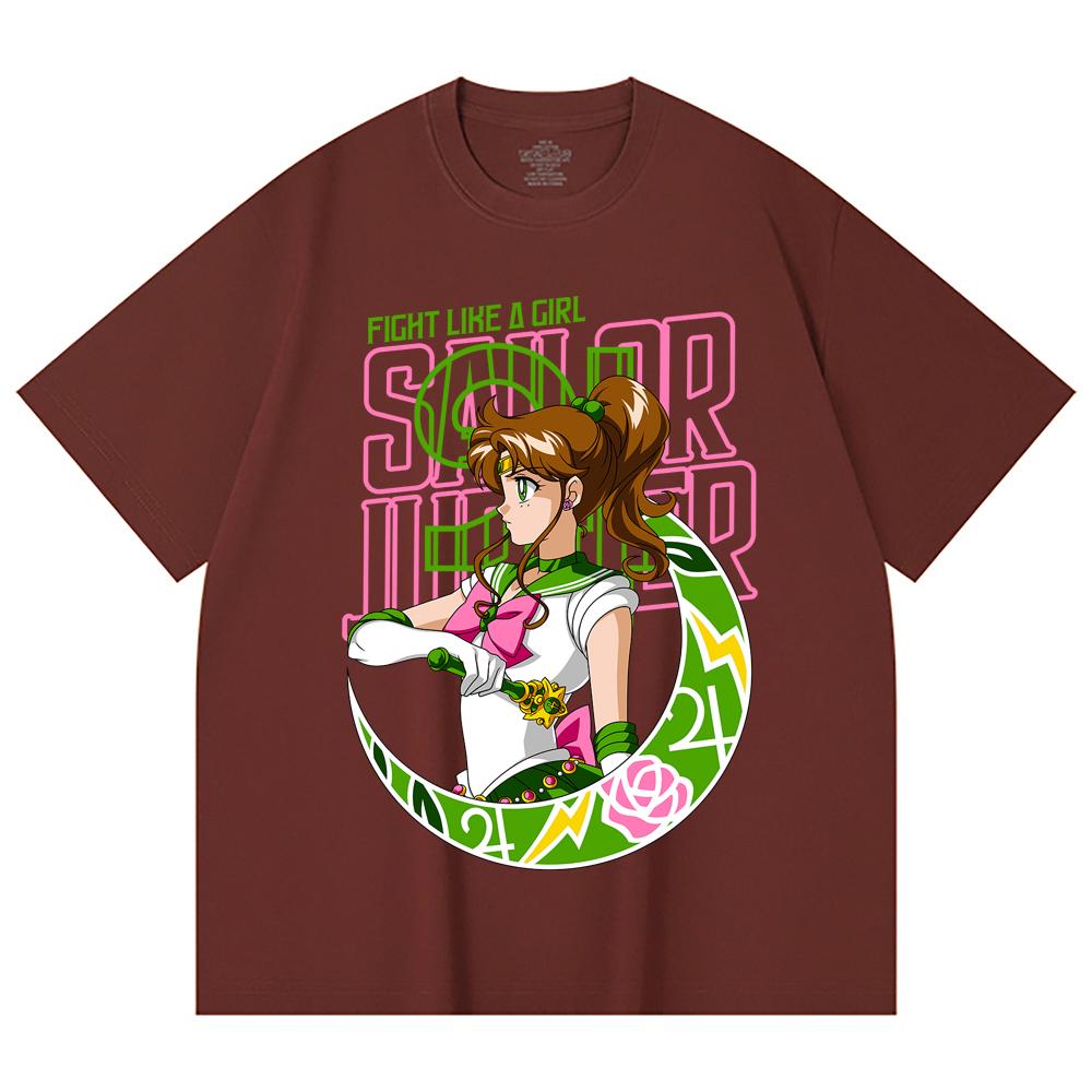 

230 Gsm 100% Cotton Sailor Moon V7 Jupiter Print Unisex Heavy Cotton T Shirt XS
