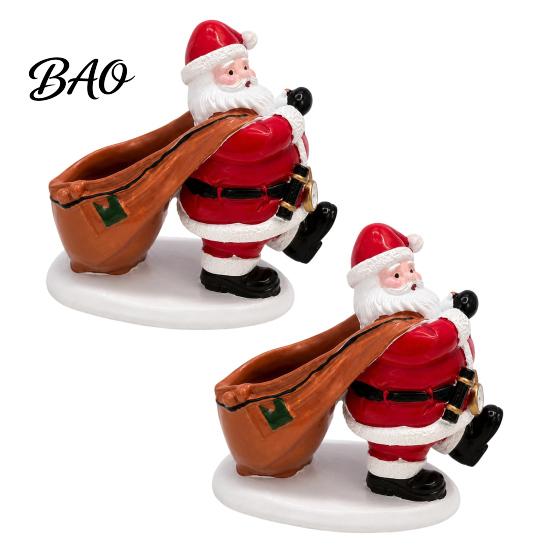 Office Desk Storage Ornament Santa Claus Candy Bowl, Resin Christmas Tabletop with Holiday Desktop Organizer Slot, Creative for Party Supplies