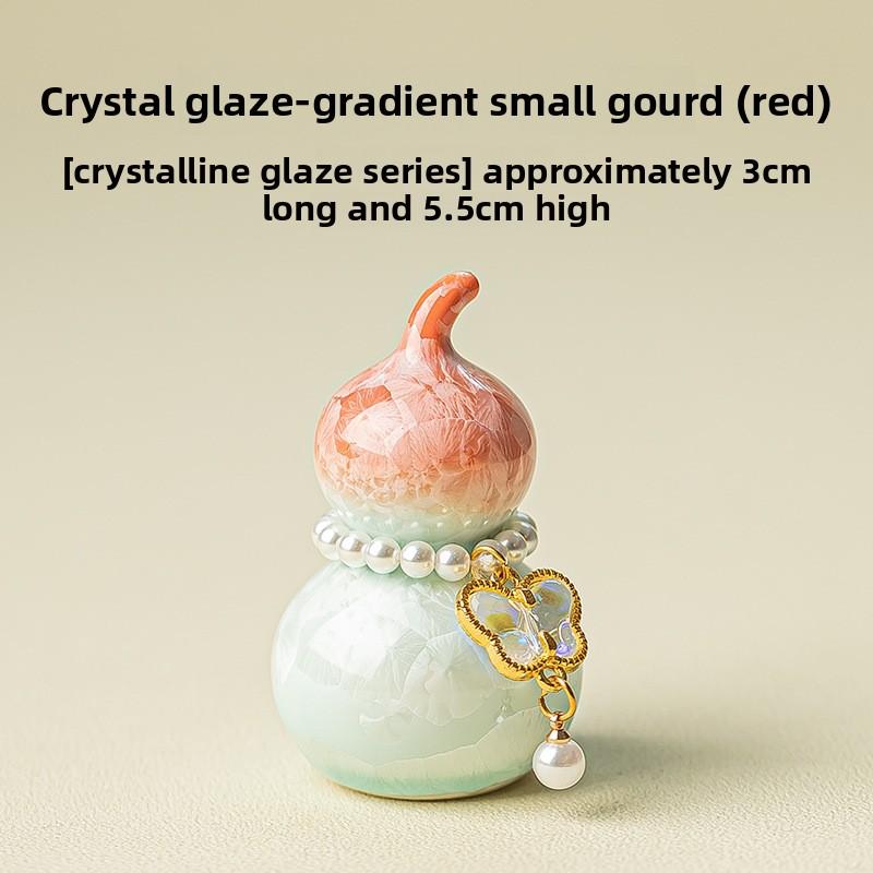 Ugnsväxlande kristallglasyr liten kalebass gradvis förändring keramiskt telek kontor hem skrivbord te husdjurs prydnad