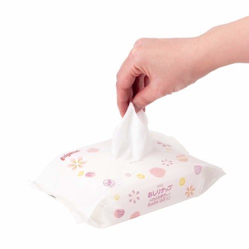 Pigeon Baby Wipes Refill, Fluffy Thick Finish, Baby Oil Infused, 66 Wipes X 6 Packs