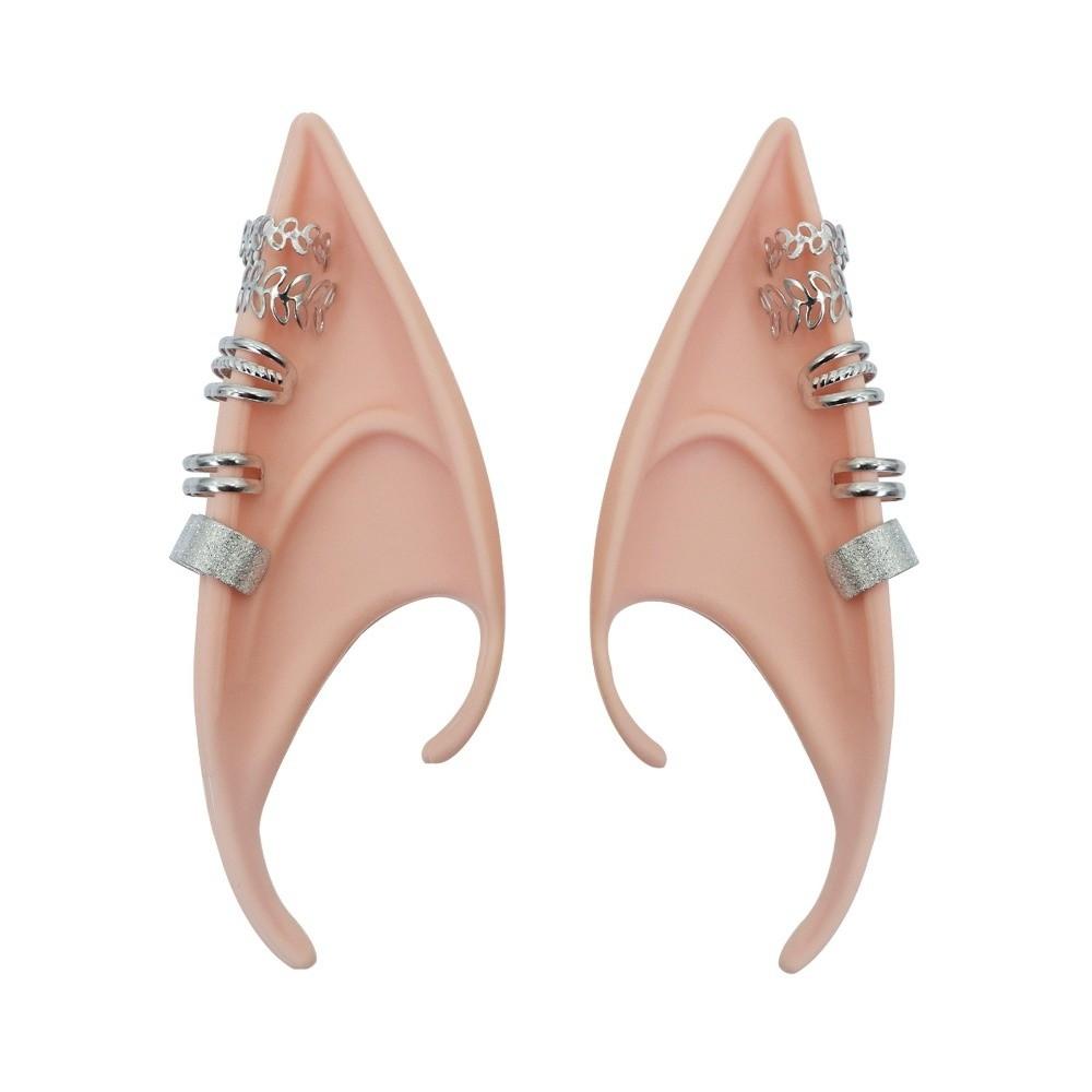 1pair Cross Elf Ears with Earring Ear Cuff Jewelry Creative False Ears  Role Play