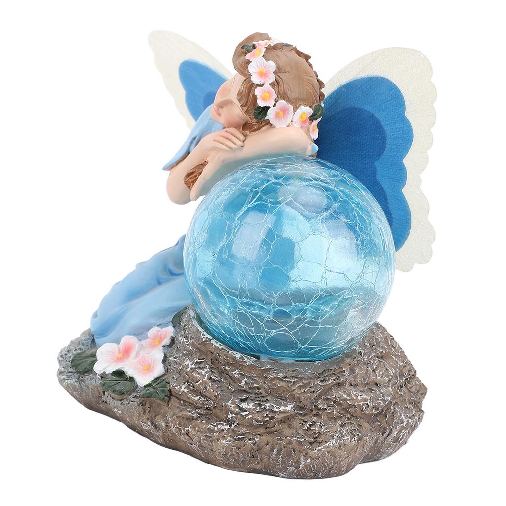 Solar Garden Fairy Statue Housewarming Ornament Unique Present Solar Garden Statue Outdoor Decor for