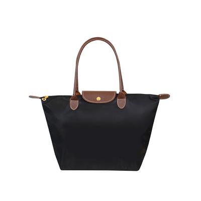 (Schwarz, L) Berühmte Marken Damen Handtasche Taschen Wasserdichte Nylon Umhängetasche Faltbare Strandtasche Faltbare Tragetasche Bolsa Sac Feminina