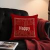 Double Happiness Red Throw Pillows - Festive Wedding Cushions for Living Room and Sofa Decoration