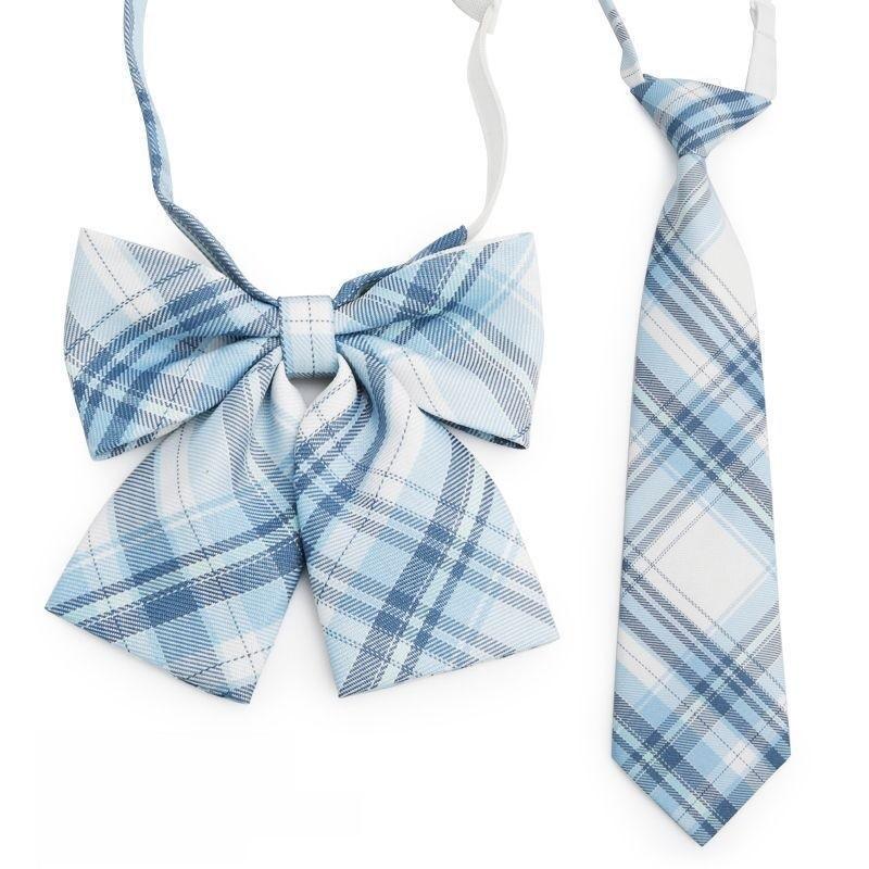 Childrens School Uniform Tie With Gingham Pattern Design For Graduation Photo Shoots