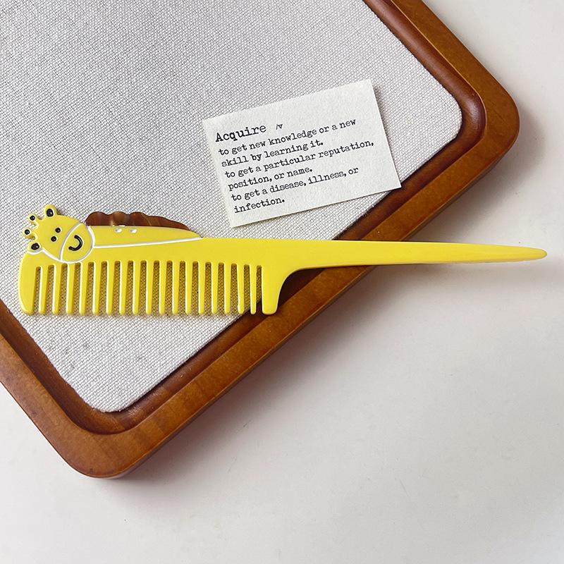 1PC New Acetate Hair Comb Wide Tooth Detangling Comb Cute Dog Swan Design Luxury Gift Quality Hair Brush