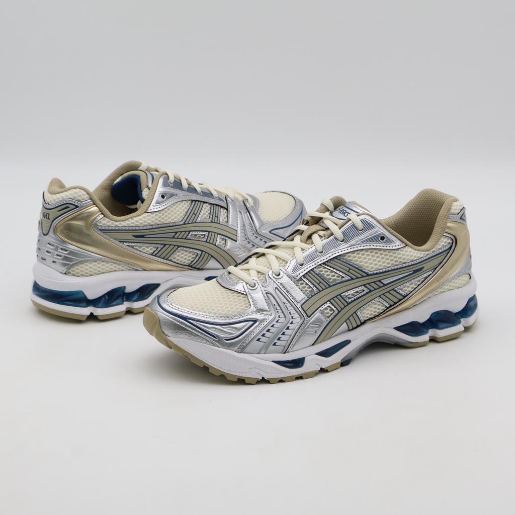 1201A019-105 Asics Gel-Kayano 14 Cream Pure Silver Champagne Blue White (Men's)